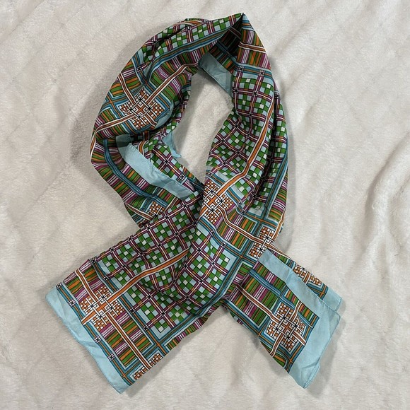 Vtg Glentex Rectangle Scarf 100% Polyester Made in Italy Retro Festival Boho MOD - Picture 1 of 7